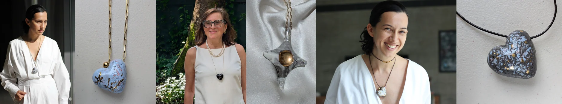 CPL source portrait of Marina Merfi wearing her ceramic jewelry.