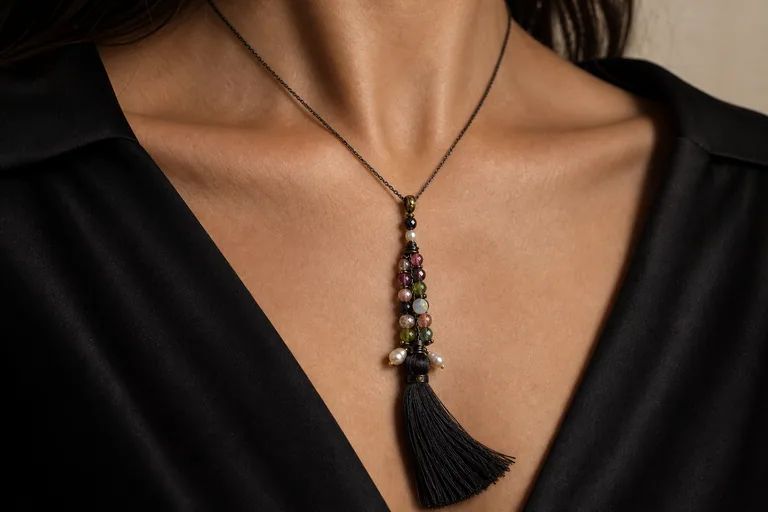 The Fever Tassel On-body close crop