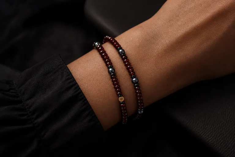 Garnet After Midnight worn after dark