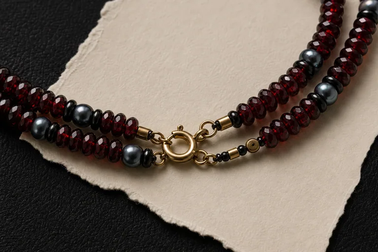 Garnet After Midnight Closure and back detail
