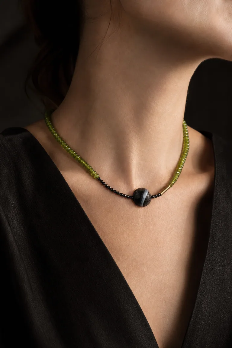 The Green Flash Collar worn after dark