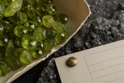 The Green Flash Collar material-origin image with Pakistan peridot context