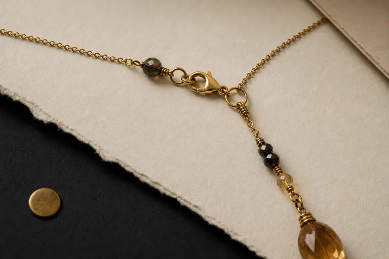The Honey Knife Lariat Closure and back detail
