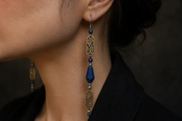 The Ink Atlas Earrings On-body close crop